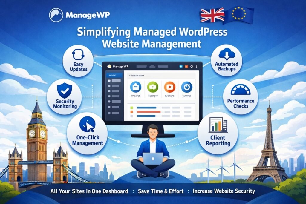 ManageWP dashboard for managing multiple WordPress websites from one place