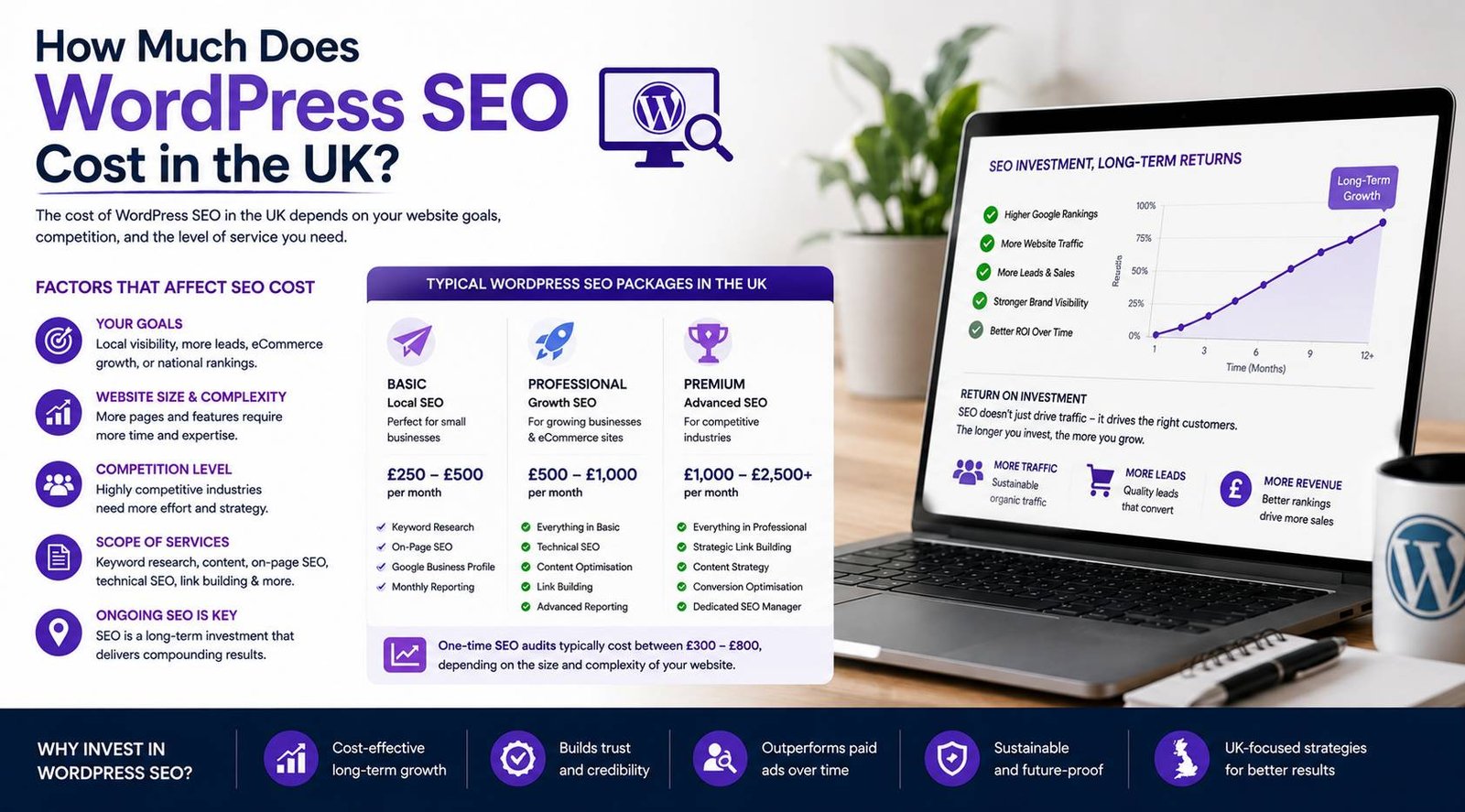 How much WordPress SEO costs in the UK for businesses looking to improve Google rankings
