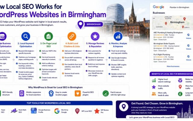 How local SEO works for WordPress websites in Birmingham to improve Google rankings
