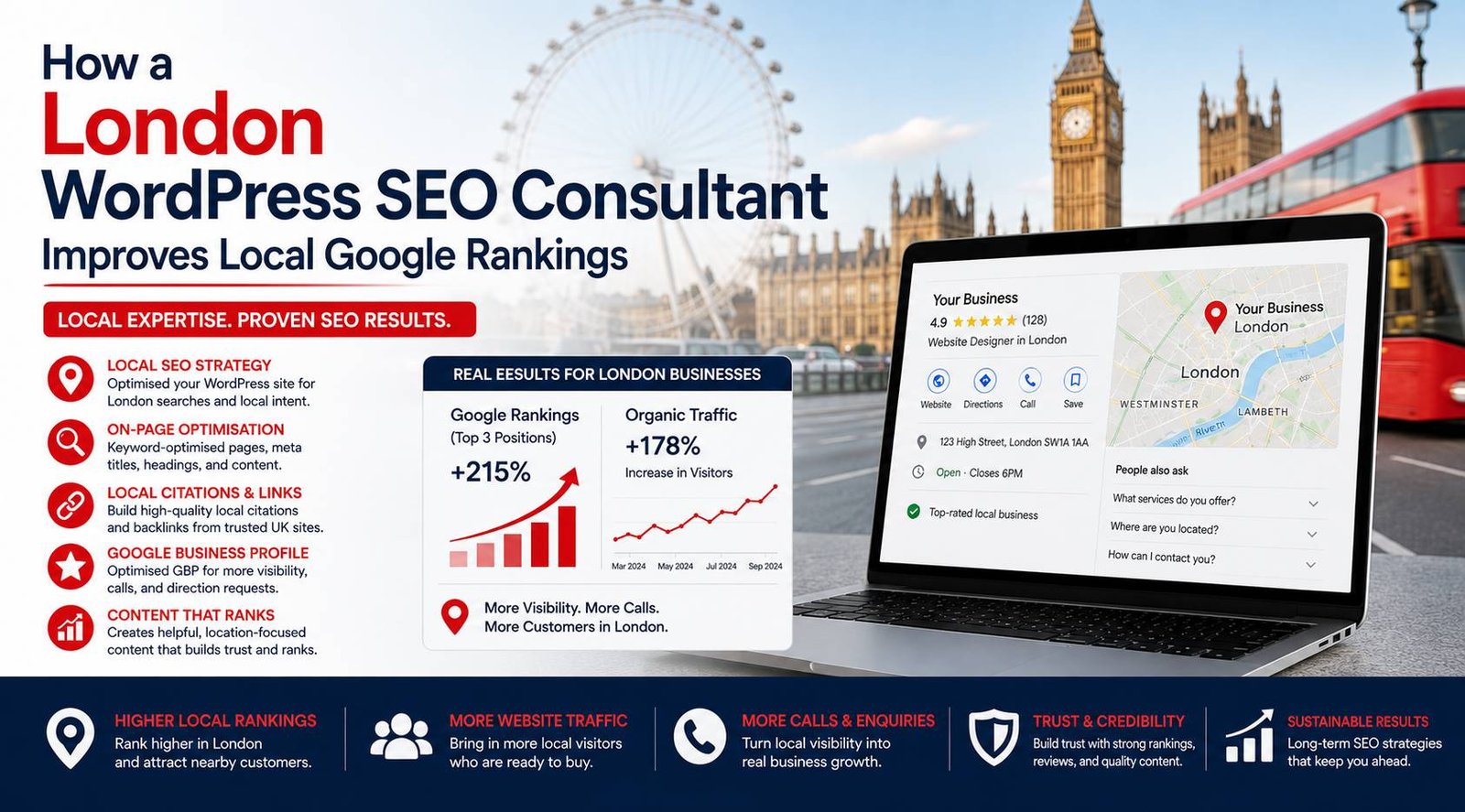 How a London WordPress SEO consultant improves local Google rankings for businesses