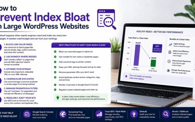 How to prevent index bloat on large WordPress websites for better SEO performance