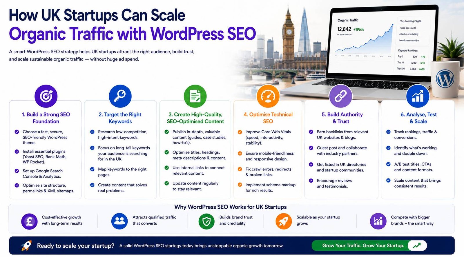 How UK startups can scale organic traffic with WordPress SEO and improve online visibility