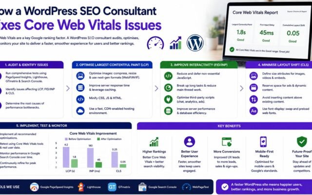 How a WordPress SEO consultant fixes Core Web Vitals issues for better website performance